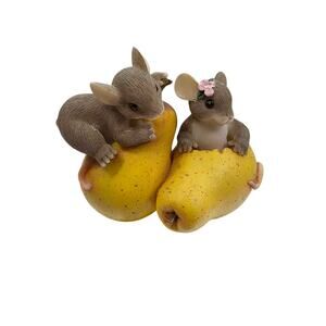 Fitz & Floyd Charming Tails "We Make‎ a Good Pear" Handcrafted Figurine